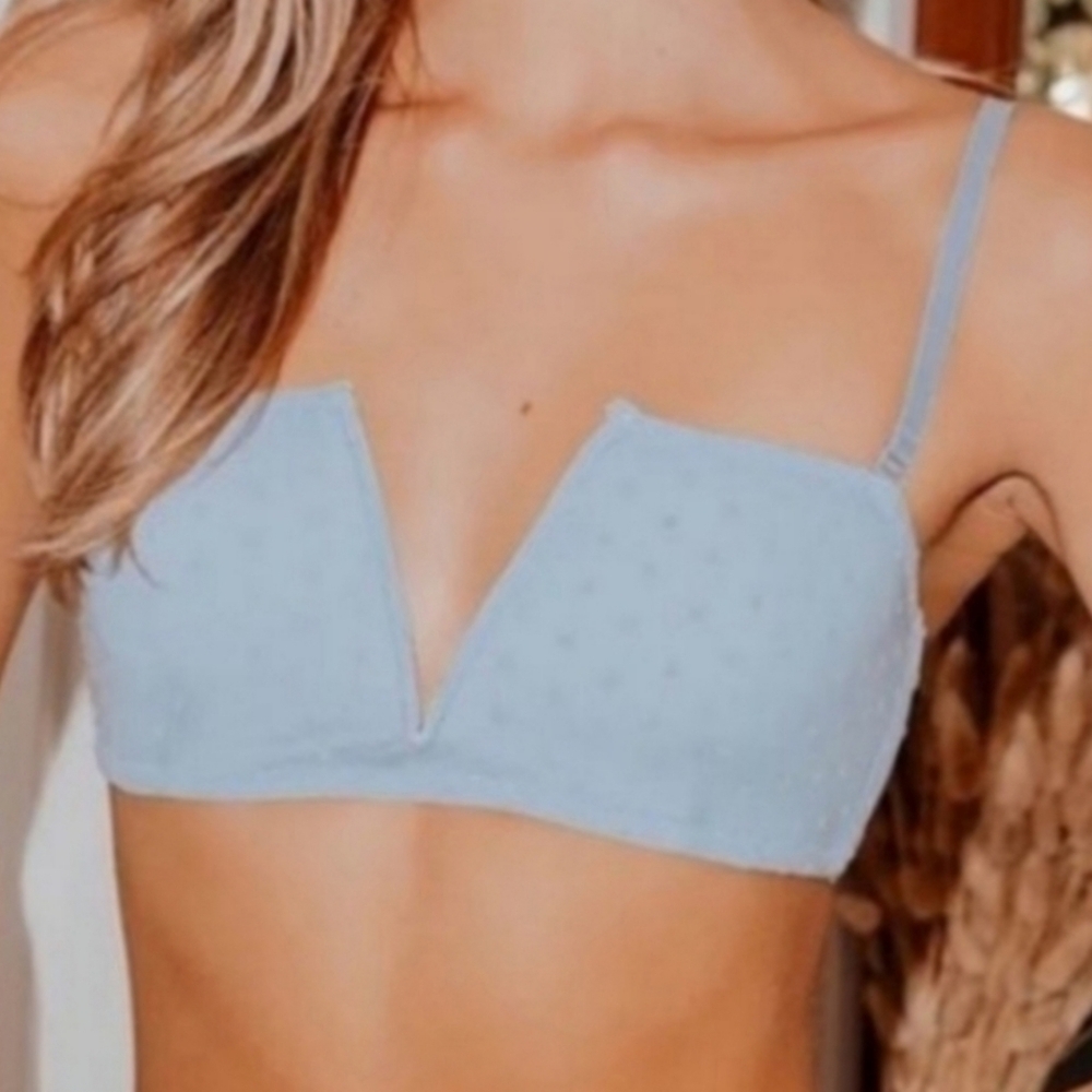 Free People Sierra Bandeau Bra The Rain blue S - Picture 14 of 14